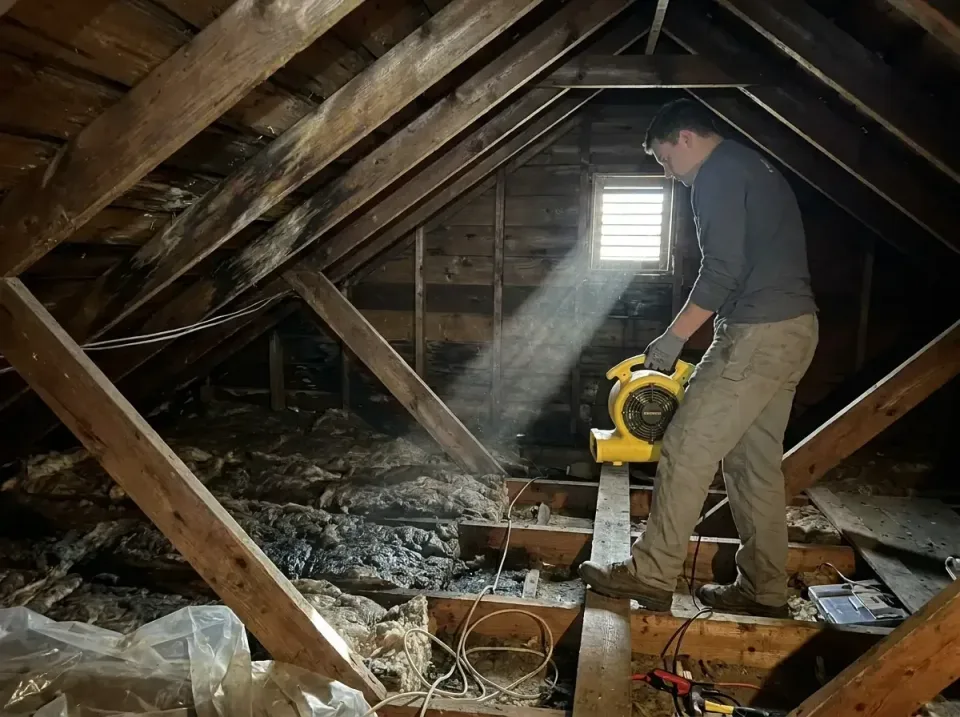 attic-water-damage-drying-proc-007 — frequently asked questions, Emergency Water Extraction & 24/7 Flood Response in New Mad…